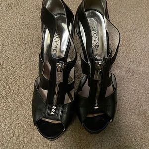 Black Michael Kors peep toe sandal
